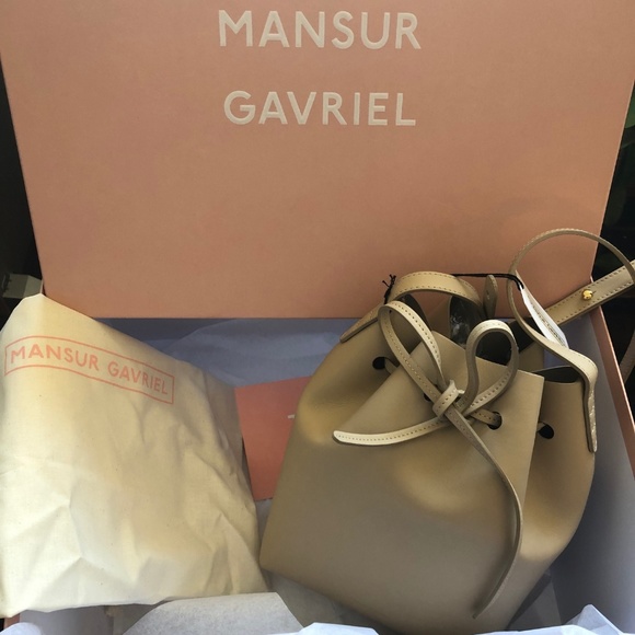 Mansur Gavriel Handbags - SOLD - NWT Mansur Gavriel Mini Bucket Bag in Sand